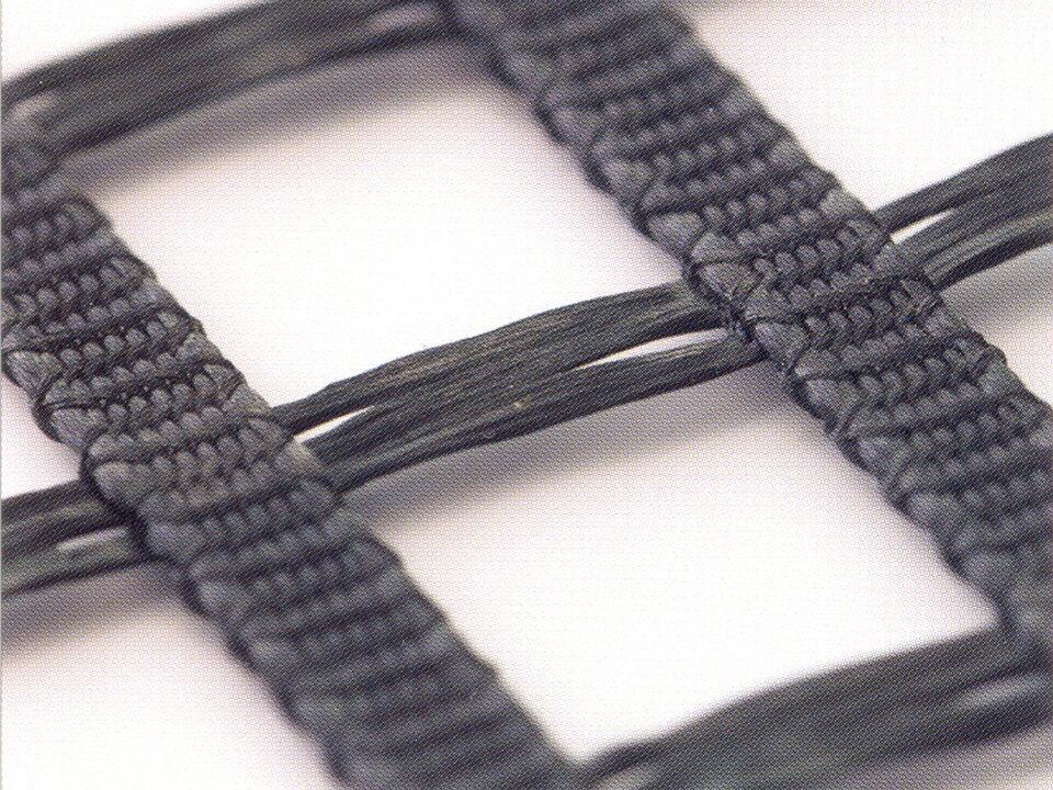 Close-up of a polymer geogrid